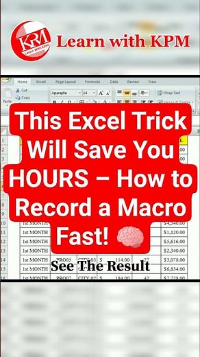 This Excel Trick Will Save You HOURS – How to Record a Macro Fast! 🧠 #shorts #excel #viral