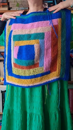 6 comments | 臨請 I knitted a front panel!  #learninghowtoknit #wip #knitting #logcabinsweater #logcabin #knittedsweater 請臨 | Butnogrey Crochet | Facebook