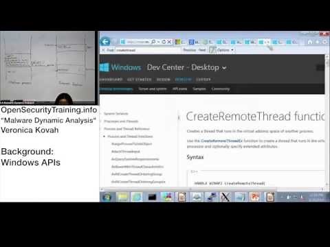 Dynamic Malware Analysis D2P08 Background Windows APIs