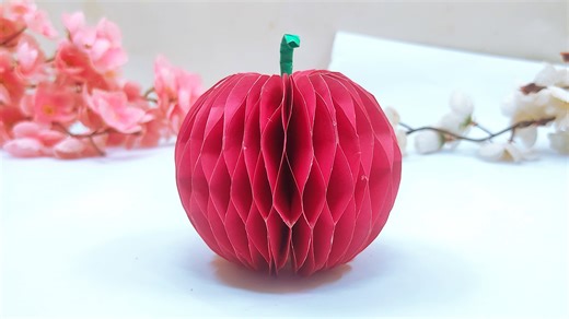 How to make easy paper apple step by step - Homemade paper apple make it together - Origami fruits #Crafts #OrigamiApple #PaperApple | DIY And Paper Crafts