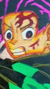 tangiro kamado drawing # #anime # #colouring #demon slayer # #dangerous # fire breathing #goatartist