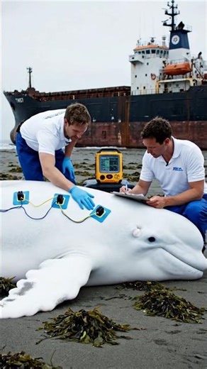 Dolphin Rescue Crew Helps Albino Dolphin Escape Dangerous Waters