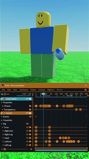 Roblox Noob Drinks Water 💧 (Moon Animator Test)