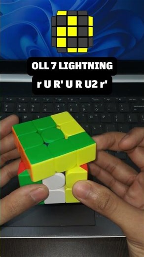 OLL-07 (LIGHTNING) Algorithm and finger tricks. #rubikscube #cubeconversation #cubing #shorts