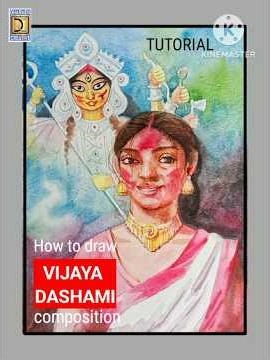 Durga🙏how to draw vijaya dashami composition#shorts#short video#art#viral.