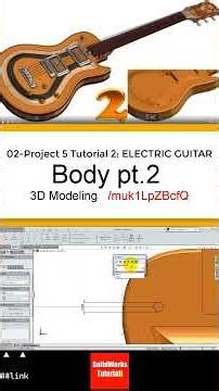2- SolidWorks |Electric Guitar|: Body pt.2 #3d #design #engineering #guitar #electricguitar