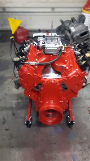 another red 5.3 ls carbed with holley and msd 6014 ‎⁨@monkeymotorz⁩