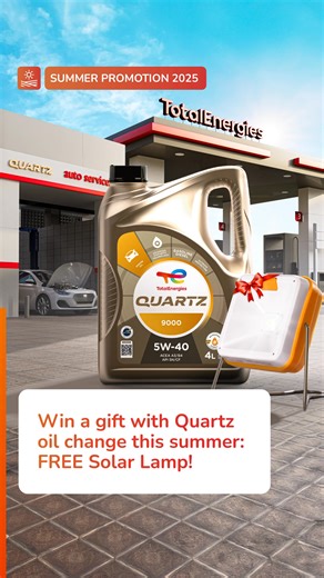 An instant gift with every Quartz oil change at our stations! Conditions apply. | TotalEnergies
