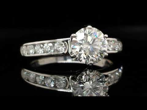 Tiffany & Co. 1.39tcw H/VVS2 Diamond Engagement Ring with Channel-set Band