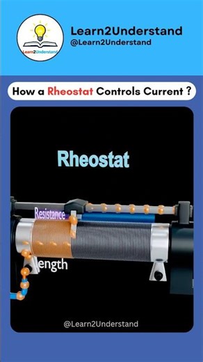 How Rheostat (Variable Resistor) Controls Current | Simple Animation | Learn2Understand #shorts