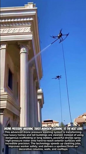 Drone Pressure Washing Takes Mansion Cleaning to the Next Level #diyprojects #construction #diy