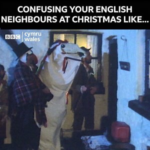 Wel dyma ni'n dwad. Nothing says Christmas like a Mari Lwyd. | BBC Cymru Wales