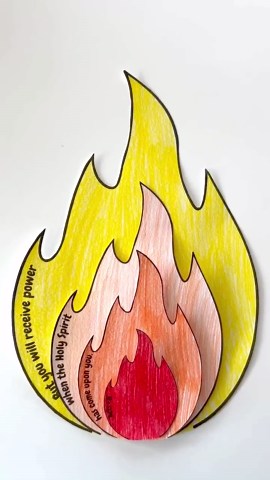 3D Pentecost Flame Craft| Sunday School Activity for Kids| Instant Download| Holy Spirit| Coloring Paper Craft| Day of Pentecost| Gospel - Etsy