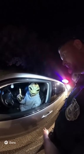 Alien get caught by the police #copcam #ai