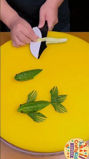 DIY Cucumber Fish Craft | Fun Vegetable Art for Kids | CraftyKidz Corner