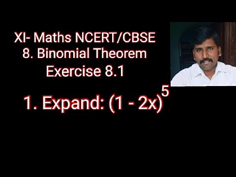 Class 11 Maths NCERT/CBSE, 8. Binomial theorem, Exercise 8.1 , Expand: (1-2x)^5