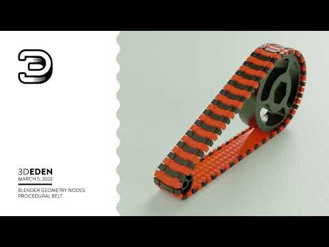 Blender Geometry nodes, procedural belts, tracks, treadmills