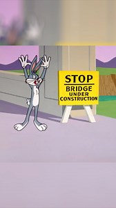 ha! that sign can’t stop him because he can’t read! | Looney Tunes
