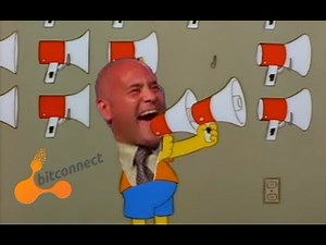 Bart Simpson's megaphone testing but it's Bitconnect Carlos