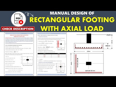 Manual Design of Rectangular Footing | Axial Load Only