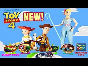 Toy Story 4 Bo Peep, Jessie, Woody Dolls by Thinkway Toys, Toy Story 4 Carnival Target Game Tubey