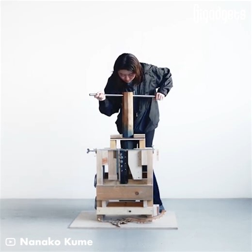 758K views · 21K reactions | This designer uses a big sharpener to make lampshades. Japanese designer Nanako Kume came up with a different idea for making lampshades by continuously scraping a pencil-shaped wood block. The specially built machine looks like a pencil sharpener and works like one as well. The colored shavings can be processed into various sizes and shapes for DIY applications. | GIGadgets | Facebook