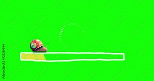 green screen snail loading bar slowly for editing video 4k