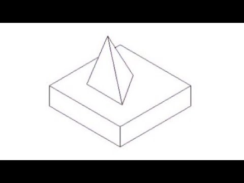 Triangular pyramid resting on square slab| Engineering Drawing (CAED) | Isometric Projection