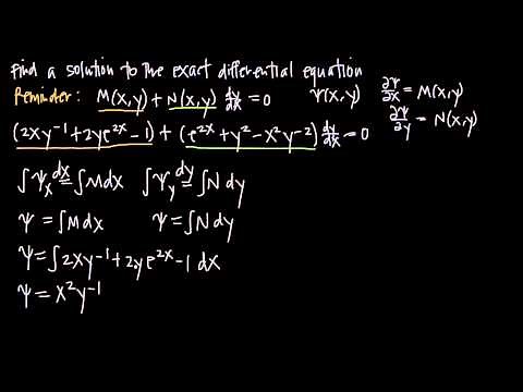 exact differential equations (KristaKingMath)