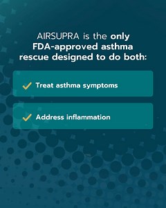 40 reactions | https://qr.short.az/AIRSUPRASafety Say hello to AIRSUPRA, a modern approach to asthma rescue. | AIRSUPRA® (albuterol/budesonide) | Facebook