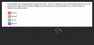 The dimensions of a rectangular piece of paper are 22 \mathrm{c... | Filo