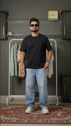 3 Best Outfits with Blue Baggy Jeans 🔥 ✅ #mensfashion #baggyjeans #jeansstyle