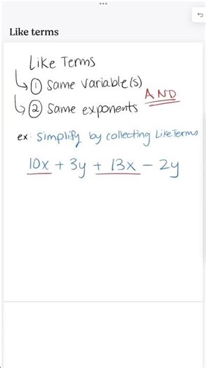 MTH1W Algebra - Collecting Like Terms #mathematics #algebra