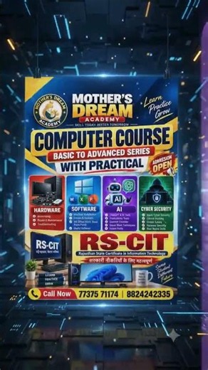 Computer Course Basic to Advanced AI + Hardware + Software+Cyber Security|RS-CIT Admission Open 2026