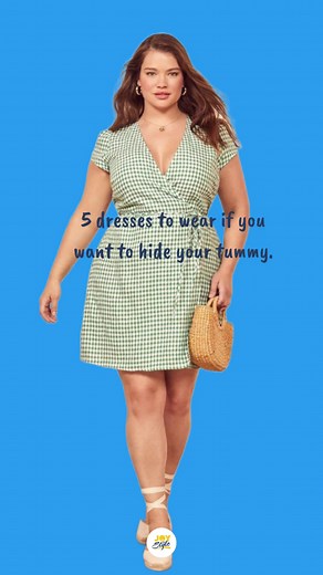 Say goodbye to tummy insecurities with these 5 dress styles! Try a flattering wrap dress with a soft ruffle or an empire line dress that nips in at the waist. Opt for a relaxed fit with a trapeze dress or go for added texture with ruching. Don't be afraid to embrace prints, they act as sartorial camouflage! #dresses #tummycontrol #fashion #style #bodypositive #confidence #flattering #hourglassfigure #wrapdress #empirelinedress #trapezedress #ruching #printdress #joynstyle #bodyshape #camouflage 