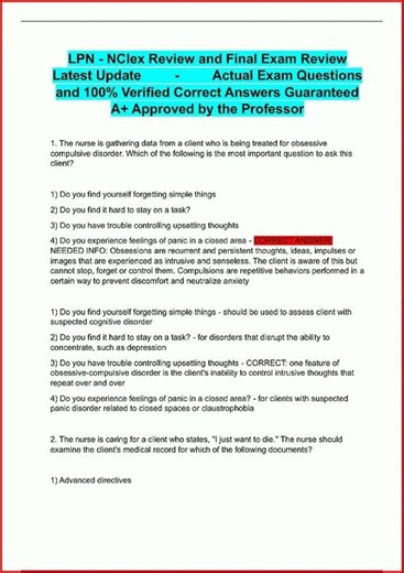 Lpn Nclex Review And Final Exam Review Latest Update Actual video