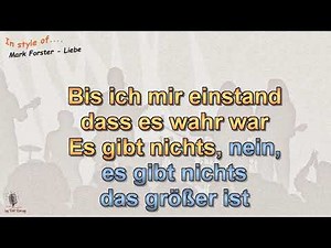 Mark Forster - Liebe - Instrumental und Karaoke