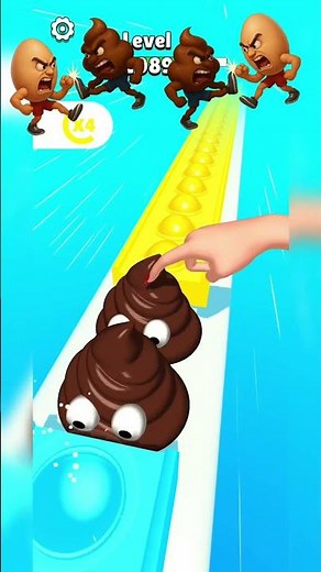 Ultimate Poop Egg Popper Game 💩 | Crazy Hand Touch Challenge | Pop Run 3D Funny Moments #shorts