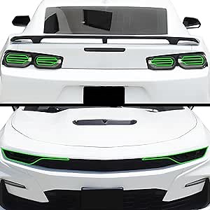 BOGAR TECH DESIGNS Full Headlight Taillight Tint Kit Compatible with Chevrolet Camaro 2019-2024, Dark Smoke