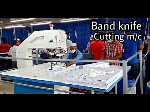 Band Knife Fabric Cutting machine used in the Textile industry// Cloth cutting machine overview