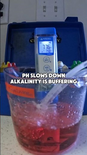 this video shows how the alkalinity buffers the pH on the rise.