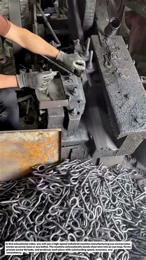 Amazing Automatic Eye Screw Manufacturing Process | High-Speed Eye Bolt Forming Machine.