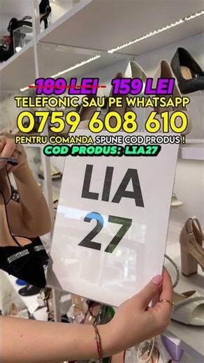 Pantofi dama cu toc gros si fundita LIA27