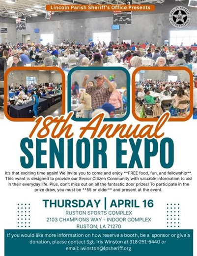Lincoln Parish Sheriff’s Office to host 18th annual Senior Expo