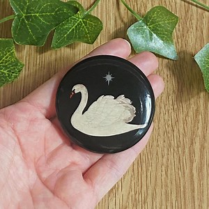 1900s Night Star Swan Vintage Pinback Button, 5 Cm Diameter Swan Art Lapel Pin, Aesthetic Dark Academia - Etsy Australia