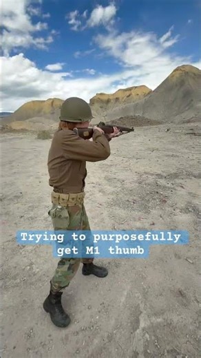 Shooting an M1 Garand for the first time. (Trying to get M1 thumb on purpose lol) #wwii #army #guns