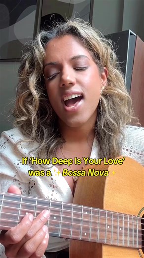 18K views · 709 reactions | How Deep Is Your Love 欄 Bossa Nova #music #cover #howdeepisyourlove #musica #bossanova #guitar #acoustic #singing #explorepage | Meagan De Lima | Facebook