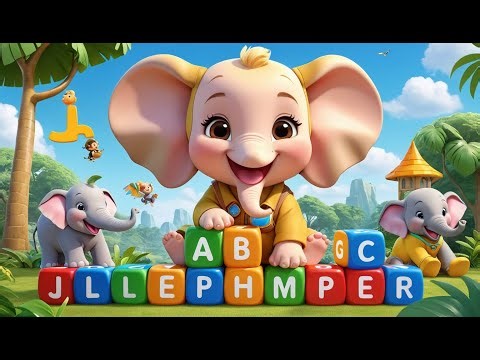 Gentle Elephant Lifts Big Blocks with Trunk | Calm Learning Song for Kids | Soft Animal Adventure