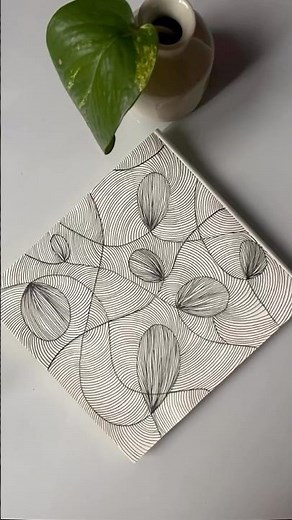 Easy Abstract Line Art Pattern | Relaxing Doodle Drawing with Black Pen | Beginner Friendly