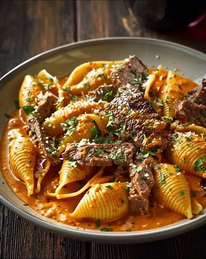 Creamy Paprika Steak Shells